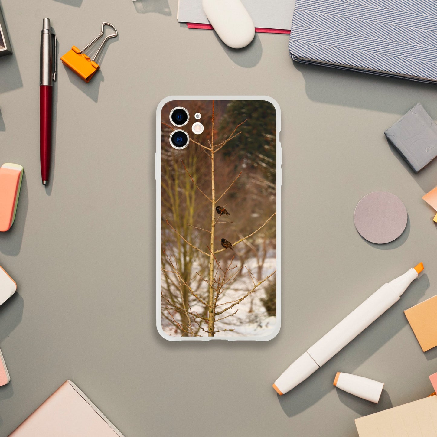 Feathered Winterday - Flexi Phone Case - JDivine 