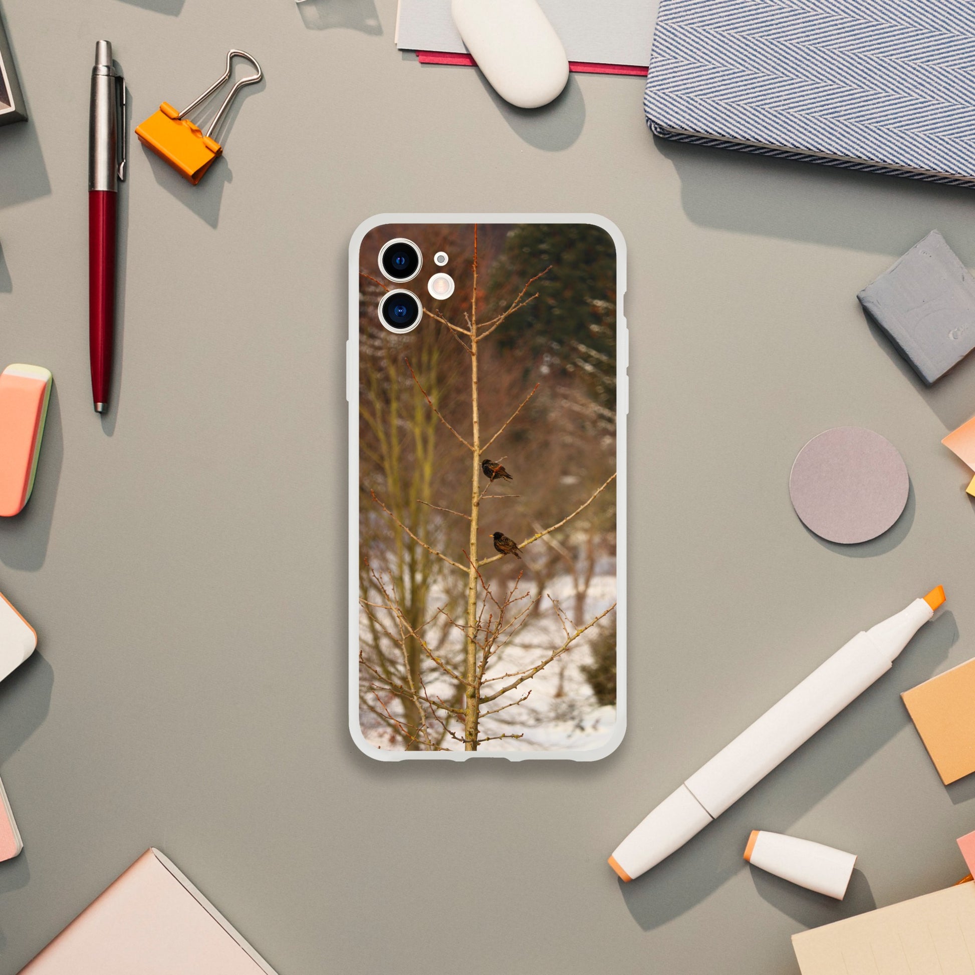 Feathered Winterday - Flexi Phone Case - JDivine 
