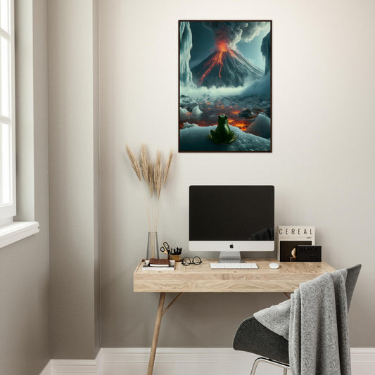 Arctic Contrast: A Tale of Fire and Ice - Framed Poster - JDivine 