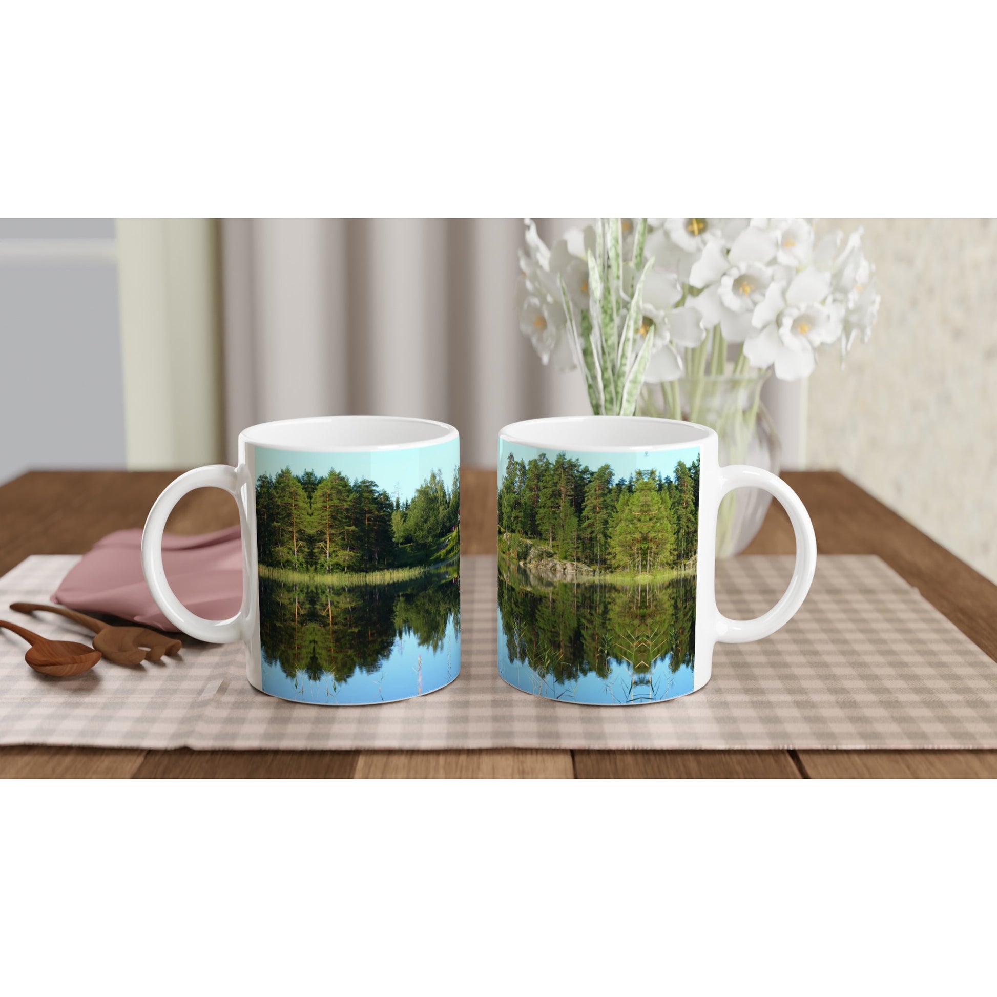 Cabin by lake - Mug - JDivine 