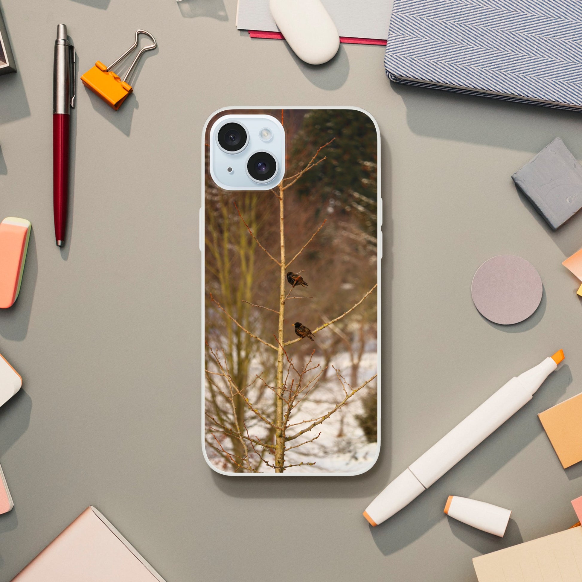 Feathered Winterday - Flexi Phone Case - JDivine 