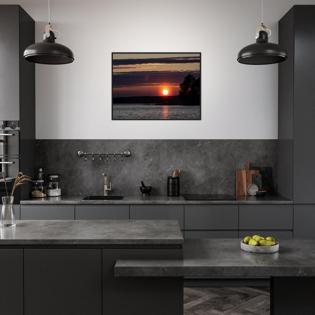 Crimson Lake Sunset - Framed Poster - JDivine 