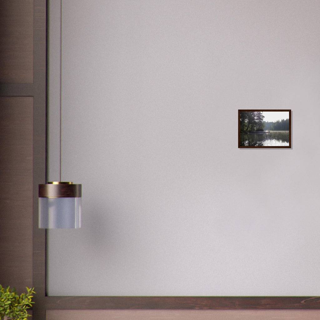 Morning Mist Canoe - Framed Poster - JDivine 