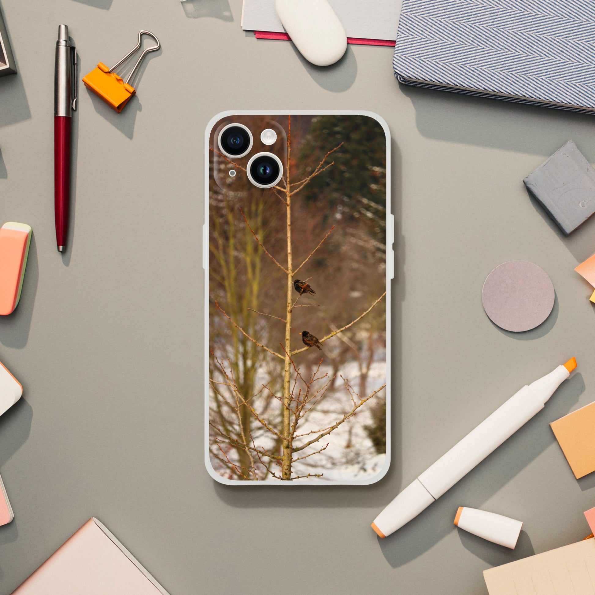 Feathered Winterday - Flexi Phone Case - JDivine 