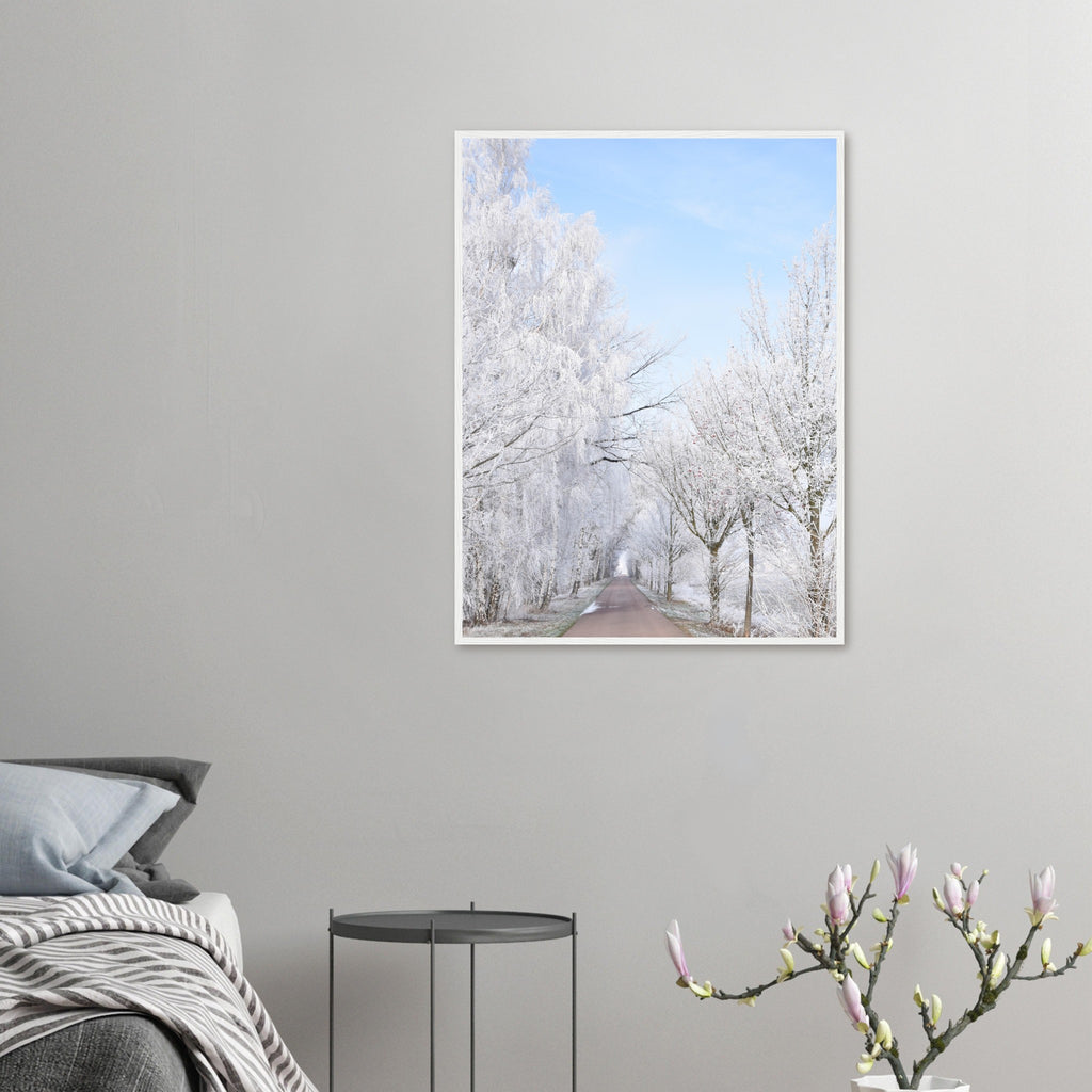 Winter's Silent Path - Framed Poster - JDivine 