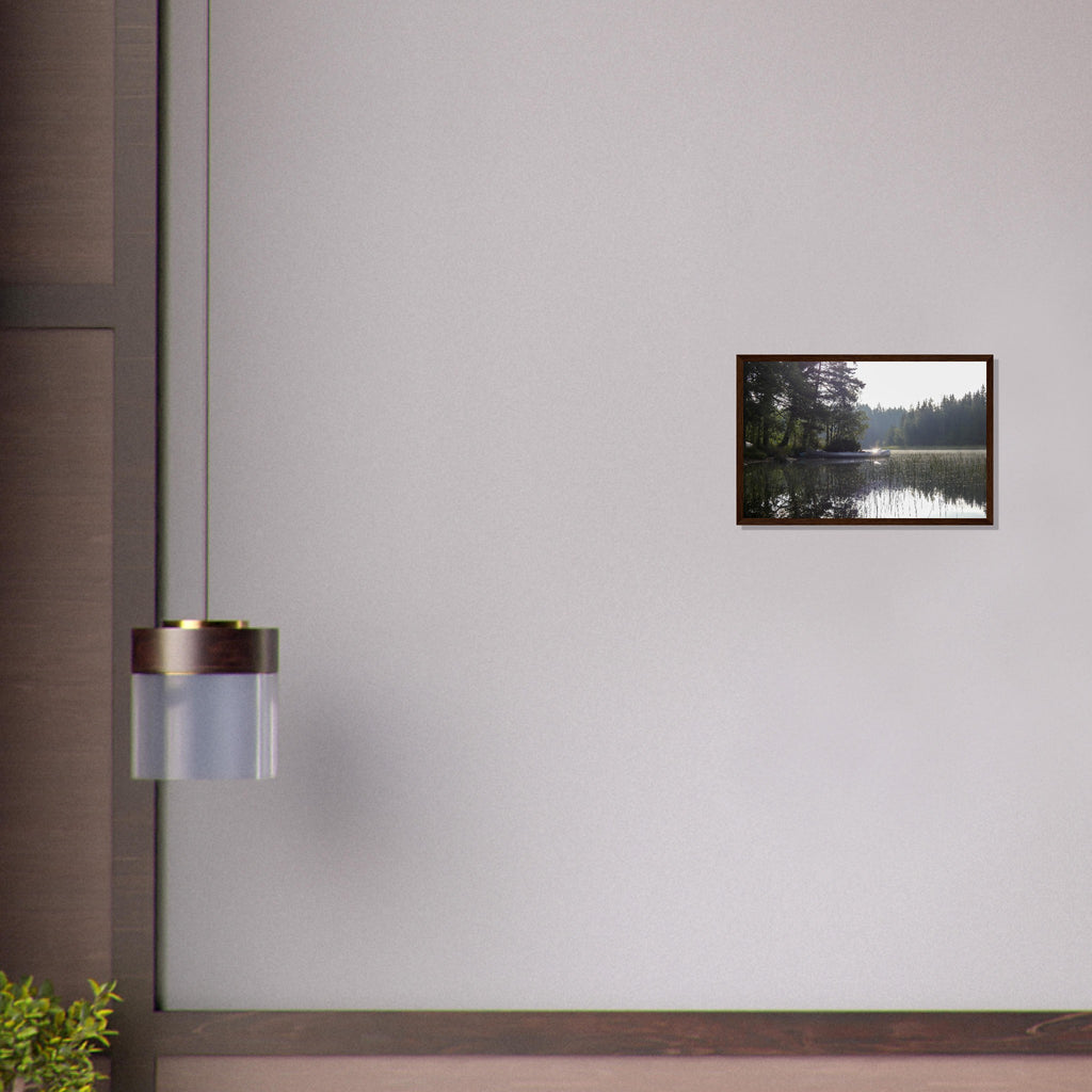 Morning Mist Canoe - Framed Poster - JDivine 