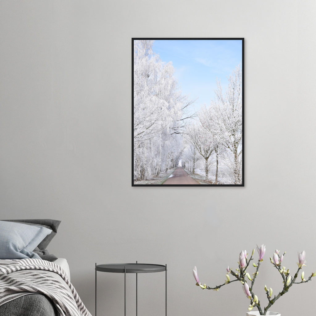 Winter's Silent Path - Framed Poster - JDivine 