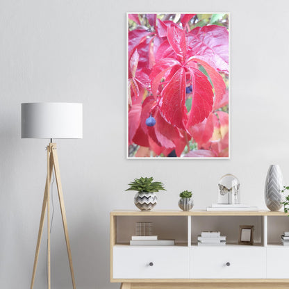 The Essence of Fall: Crimson and Blue - Framed Poster - JDivine 